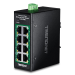 TRENDnet 8-pordiline t&ouml;&ouml;stuslik kiire Ethernet PoE+ DIN-r&ouml;&ouml;bas l&uuml;liti