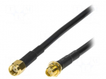 Cable | 50&Omega; | 5m | SMA socket,SMA plug,reverse | shielded | black