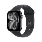 Apple Watch Series 11 GPS 46mm Jet Black Aluminium Case with Black Sport Band - M/L