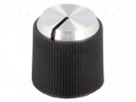 Knob | with pointer | aluminium,thermoplastic | &Oslash;shaft: 4mm | black
