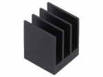 Heatsink: extruded | grilled | BGA | black | L: 15mm | W: 15mm | H: 19.5mm