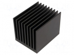 Heatsink: extruded | grilled | black | L: 100mm | W: 80mm | H: 80mm | 2.3K/W