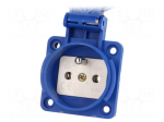 Connector: AC supply | socket | 2P+PE | 250VAC | 16A | blue | PIN: 3 | IP67