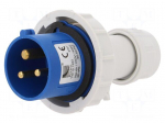 Connector: AC supply | plug | male | 16A | 400VAC | IEC 60309 | IP67