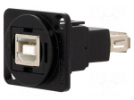 Coupler | USB A socket,USB B socket | FT | USB 2.0 | metal | 19x24mm