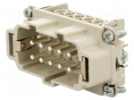 Connector: HDC | contact insert | male | C146 | PIN: 10 | 10+PE | size E10