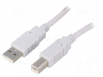 Cable | USB 2.0 | USB A plug,USB B plug | 5m | grey | Core: CCA