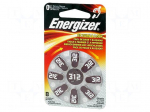 Battery: zinc air (ZnO2) | 1.4V | AC312,R36,coin | Batt.no: 8 | 160mAh