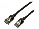 Patch cord | U/FTP | 6a | stranded | Cu | TPE | black | Len: 1m | 32AWG
