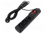 Plug socket strip: protective | Sockets: 3 | 250VAC | 10A
