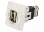 Coupler | USB A socket,both sides | FT | USB 2.0 | plastic | 19x24mm