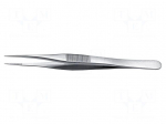 Tweezers | 110mm | for precision works | Blade tip shape: flat