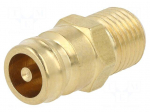 Connector | connector pipe,with valve | max.15bar | brass | Seal: FPM