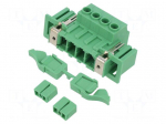 Connector: pluggable terminal block | socket | male | 41A | 1kV | green