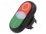Switch: double | 22mm | Stabl.pos: 1 | green/red | M22-FLED,M22-LED