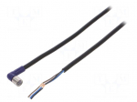 Cable: for sensors/automation | M8 | PIN: 4 | angled | 2m | plug | 30VDC