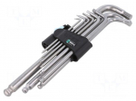 Wrench: hex key-set | Hex Plus,spherical | stainless steel | 9pcs.