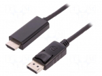 Cable | DisplayPort plug,HDMI plug | 3D,4K,UHD 2160p | 3m | black
