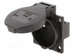 Connector: AC supply | socket | 2P+PE | 230VAC | 16A | black | PIN: 3 | IP54