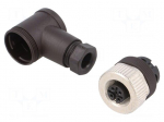 Connector: M12 | plug | PIN: 4 | female | angled 90&deg; | screw terminal