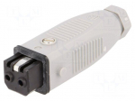 Connector: rectangular | ST | plug | female | PIN: 2 | tinned | IP54 | 16A