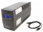 Power supply: UPS | 600W | 1kVA | 230V | 286x100x144mm | 9Ah | Ubatt: 12V