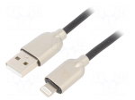 Cable | USB 2.0 | Apple Lightning plug,USB A plug | 2m | black