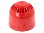 Signaller: sound | siren | 9&divide;60VDC | 106dB | Sonos | IP21 | red | &Oslash;100x80mm