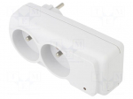 Plug socket strip: protective | Sockets: 2 | 230VAC | 10A | white