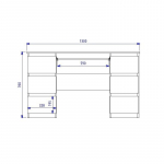 Topeshop KUBA SONOMA computer desk Oak colour