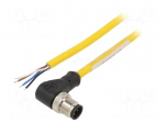 Cable: for sensors/automation | M12 | PIN: 4 | angled | 10m | plug | 4A