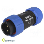 SP21 | pistik | mees | PIN: 2 | IP68 | 7&divide;12mm | jootmine | kaabli jaoks | 500V