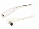 Cable | 2x0.5mm2 | DC 5,5/2,1 plug,DC 5,5/2,1 socket | angled | 2m