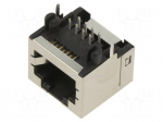 Connector: RJ45 | socket | PIN: 8 | side,angled 90&deg; | for cable | THT