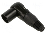 Connector: XLR | plug | male | audio video | RAMP | PIN: 4 | angled 90&deg;