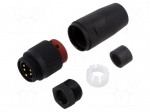 Connector: 7/8" | plug | male | PIN: 5 | straight | 9A | 240V | IP67 | 8&divide;10mm