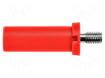 Laboratory connector: 4mm banana | plug | 32A | red | insulated | 31mm