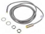 Sensor: inductive | OUT: PNP / NO | 0&divide;6mm | 10&divide;30VDC | M12 | 2m | IP67
