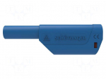 Laboratory connector: 4mm banana | plug | 32A | 1kV | blue | insulated