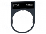 Description label | 22mm | Harmony XB4 | black | plastic | Dim: 30x40mm