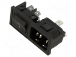 Connector: AC supply | socket | male | 10A | 250VAC | C14 (E) | IEC 60320