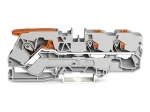 3-conductor through terminal block with lever and push-button 10 mm&sup2;, gray