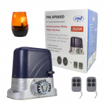 PNI AP800D gate automation kit includes motor, photocells, remote control, lamp, 230V develops 1100 N and 800KG sliding gate