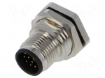Connector: M12 | socket | PIN: 12 | male | 30V | straight | IP67 | THT | 1.5A