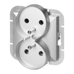 Uued tooted // Gniazdo podw&oacute;jne p/t 2x2P+Z Pearl, 16A, 250V, PT-6 P, srebrny