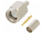 Connector: SMA | plug | plug | straight | 50&Omega; | crimped | PTFE