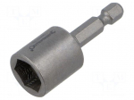 Screwdriver bit | 6-angles socket | 1/4" | HEX 13mm | magnetic