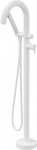 Freestanding bath faucet with shower set