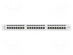 Patch panel | white | Number of ports: 24 | 19" | Cat: 6 | rack 19" | RACK