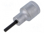 Socket: hex key-bit | HEX 4mm | 1/2" | Chrom-vanadium steel